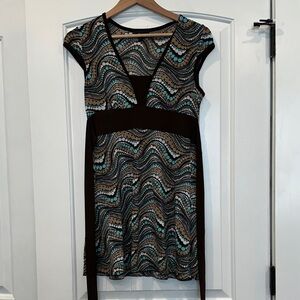 Bwear Black and Blue Patterned Mini Dress